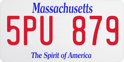 MA license plate 5PU879