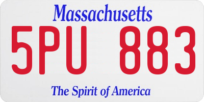 MA license plate 5PU883