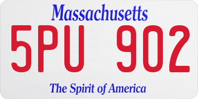 MA license plate 5PU902
