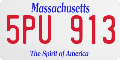 MA license plate 5PU913