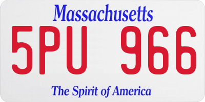 MA license plate 5PU966