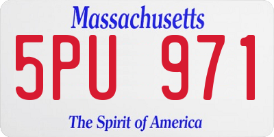 MA license plate 5PU971