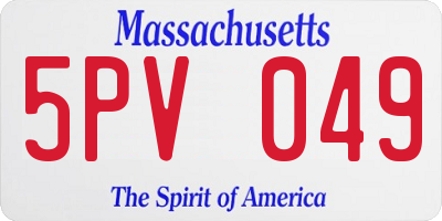 MA license plate 5PV049