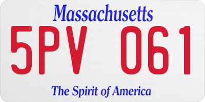 MA license plate 5PV061