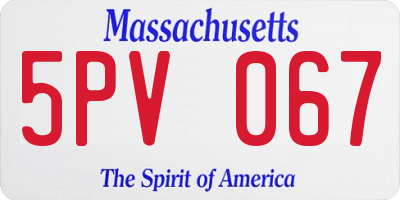 MA license plate 5PV067