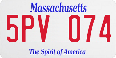 MA license plate 5PV074