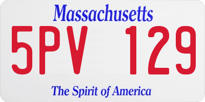 MA license plate 5PV129