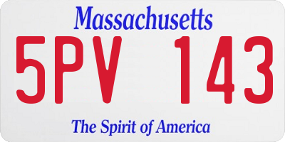 MA license plate 5PV143