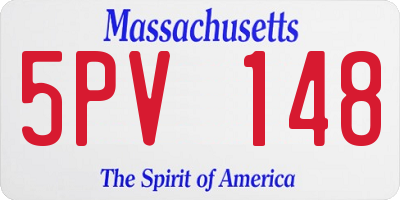 MA license plate 5PV148