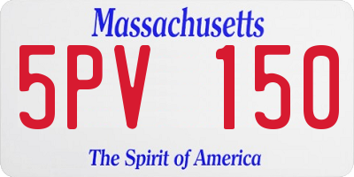MA license plate 5PV150