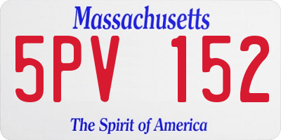 MA license plate 5PV152