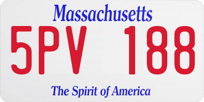 MA license plate 5PV188