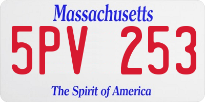 MA license plate 5PV253