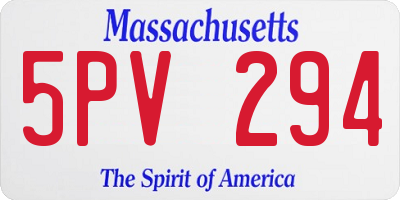 MA license plate 5PV294