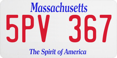 MA license plate 5PV367