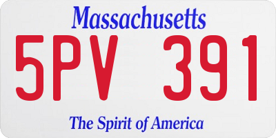 MA license plate 5PV391