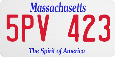 MA license plate 5PV423