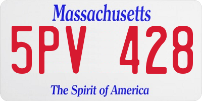 MA license plate 5PV428