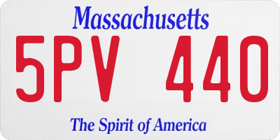 MA license plate 5PV440