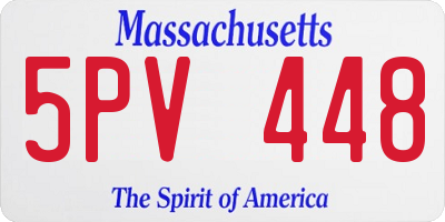 MA license plate 5PV448