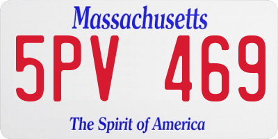 MA license plate 5PV469