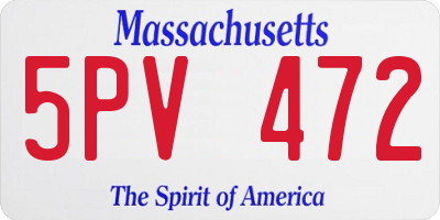 MA license plate 5PV472