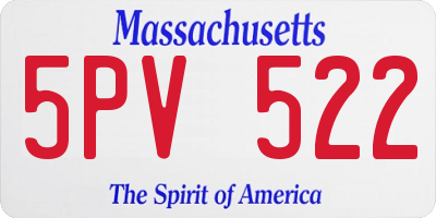 MA license plate 5PV522
