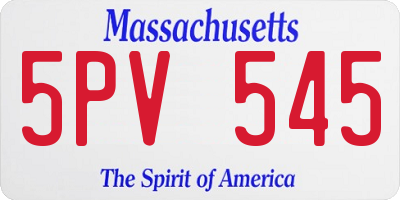 MA license plate 5PV545