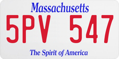 MA license plate 5PV547