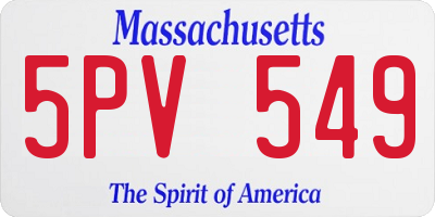 MA license plate 5PV549