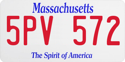 MA license plate 5PV572