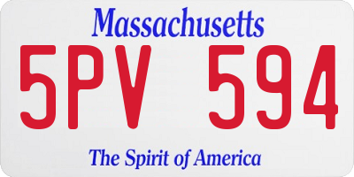MA license plate 5PV594