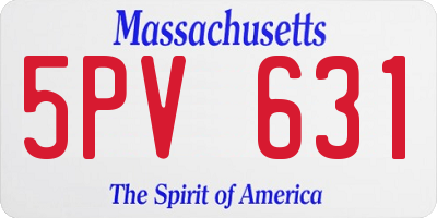MA license plate 5PV631