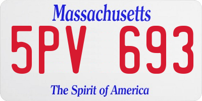 MA license plate 5PV693