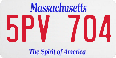 MA license plate 5PV704