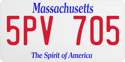MA license plate 5PV705