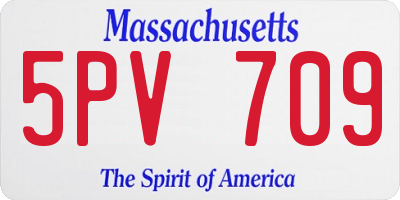 MA license plate 5PV709