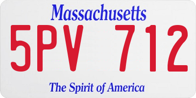 MA license plate 5PV712
