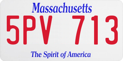 MA license plate 5PV713