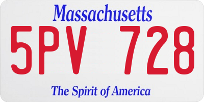 MA license plate 5PV728