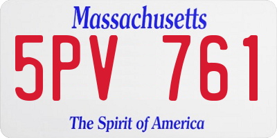 MA license plate 5PV761