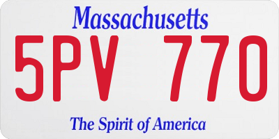 MA license plate 5PV770