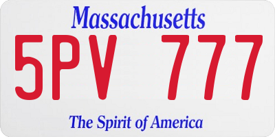 MA license plate 5PV777