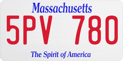 MA license plate 5PV780