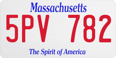 MA license plate 5PV782