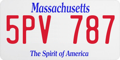 MA license plate 5PV787