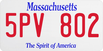 MA license plate 5PV802