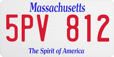 MA license plate 5PV812