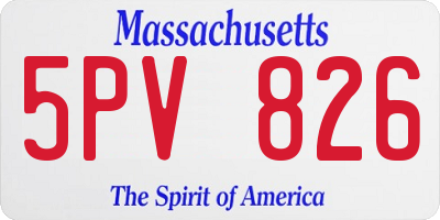 MA license plate 5PV826