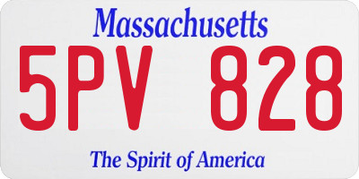 MA license plate 5PV828